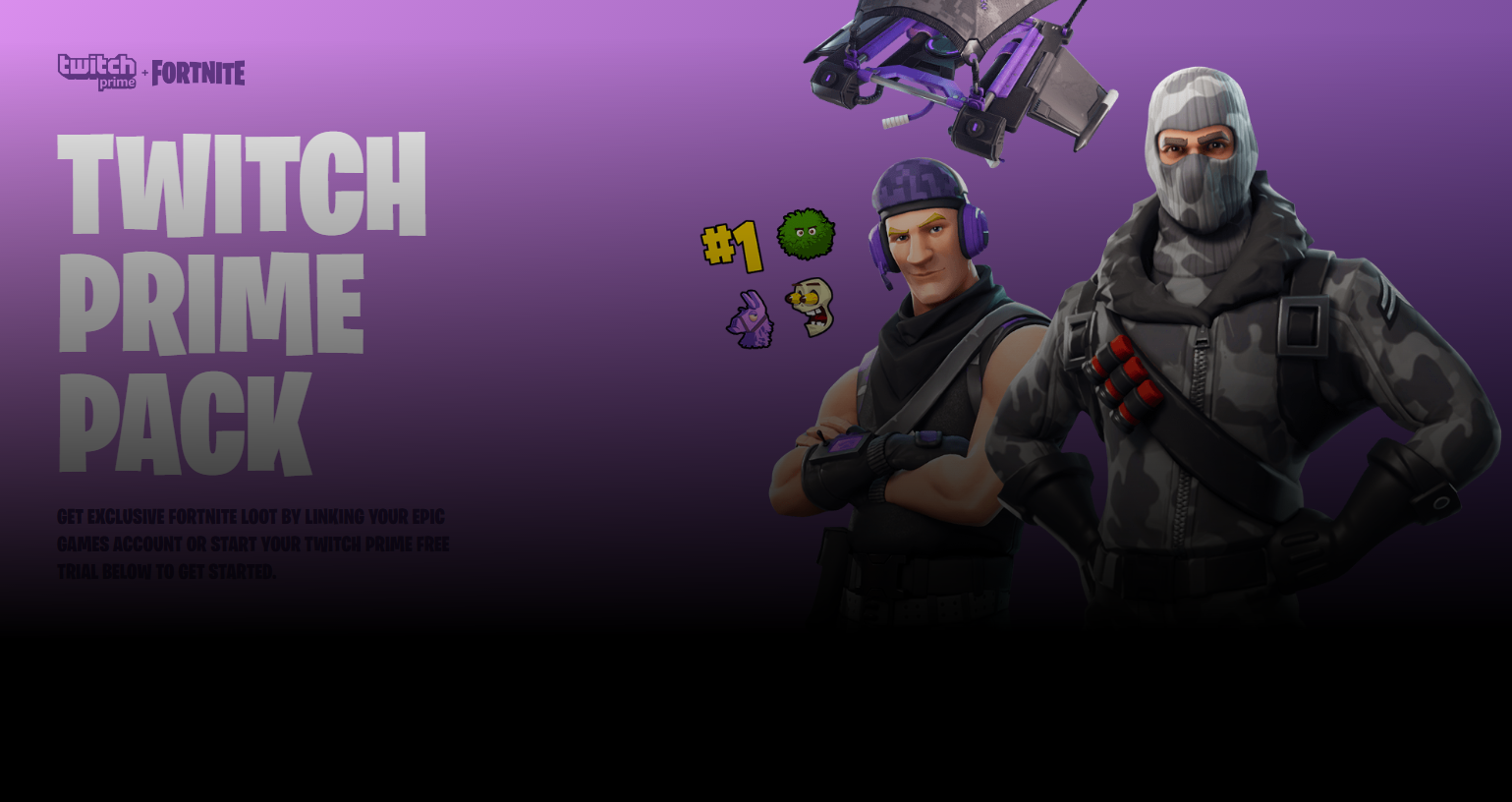 fortnite adds twitch prime pack and hunting rifle - skins de twitch prime fortnite